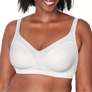 Playtex Women's Bounce Control Coverage Convertible Wireless Bra White Size 38DD